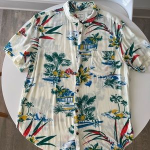 Mens Quiksilver Hawaiian Button Down Shirt